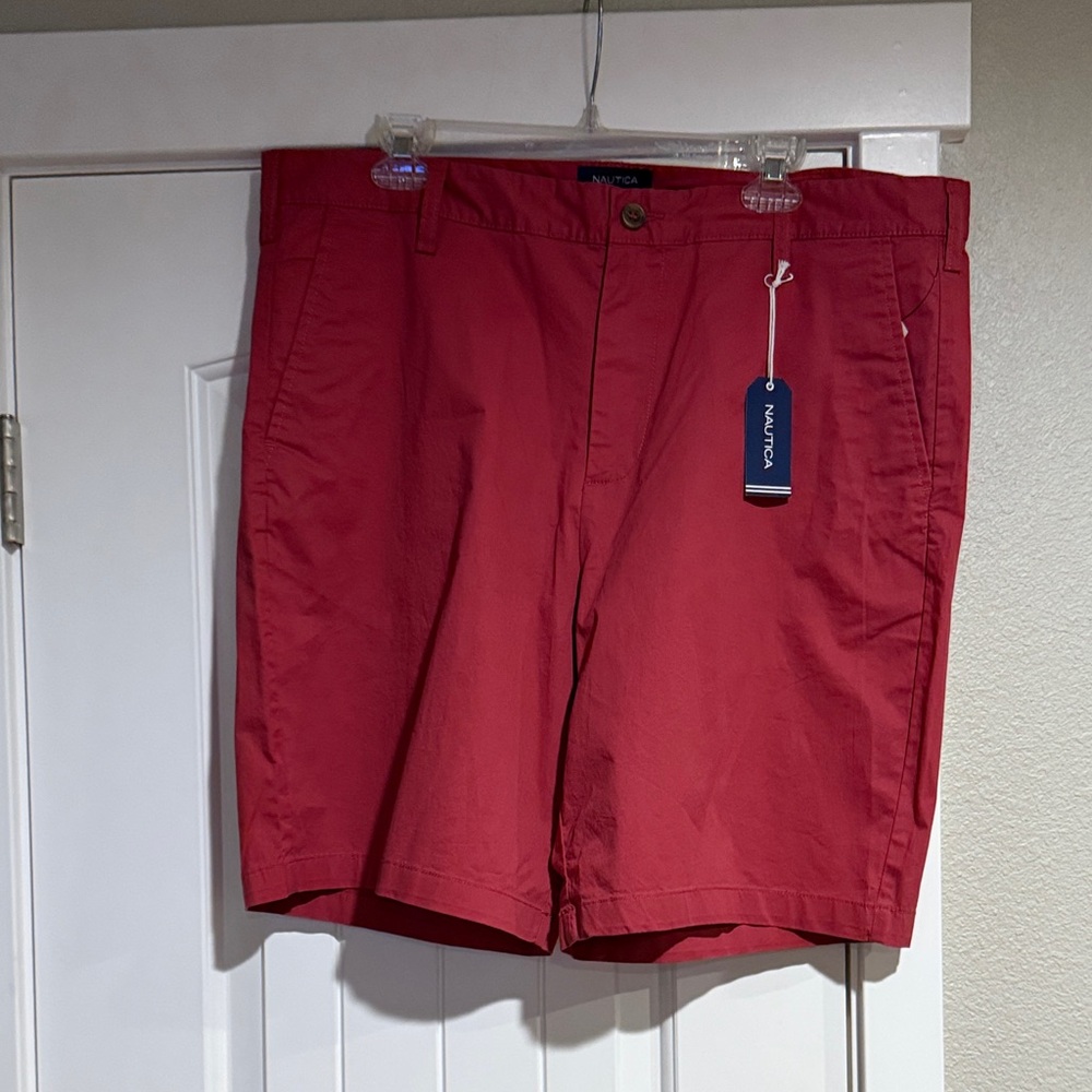 Nautica Men's Classic Red Flat Front Shorts